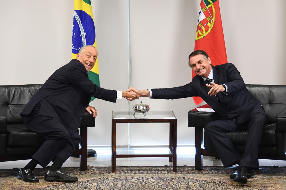 Em reunião com Bolsonaro, presidente de Portugal defende acordo Mercosul-União Europeia