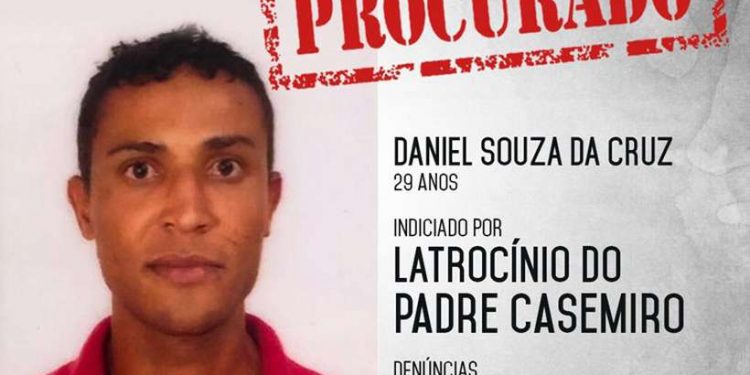 Polícia divulga imagem de foragido envolvido no latrocínio de padre