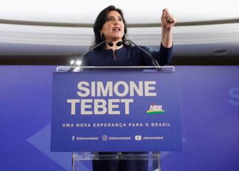 Tebet cita combate à fome e líderes históricos do MDB em pré-candidatura ao Planalto