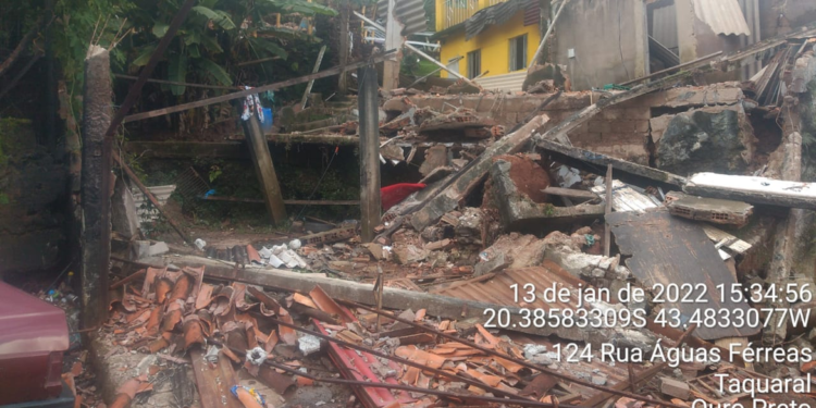 Defesa Civil remove 80 famílias de área de risco em Ouro Preto