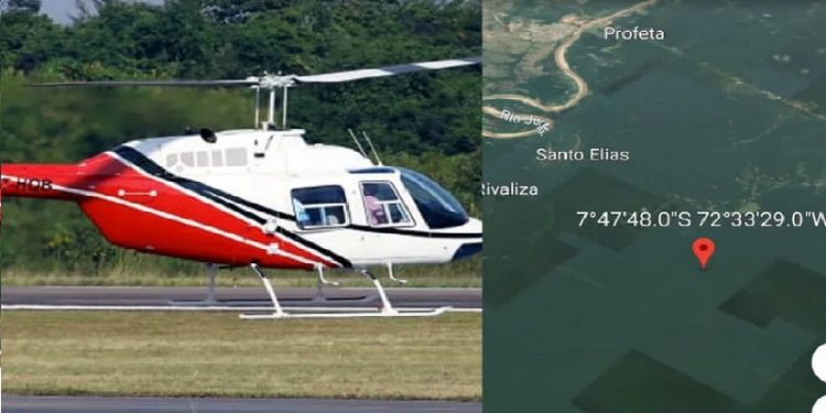 Helicóptero da Funai cai em floresta do Acre com 7 passageiros; há 1 ferido grave