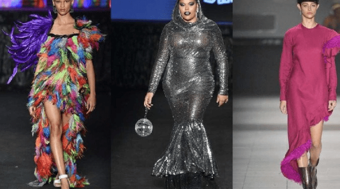 Quanto mais, melhor! Paetê, cores vibrantes e plumas invadem as passarelas