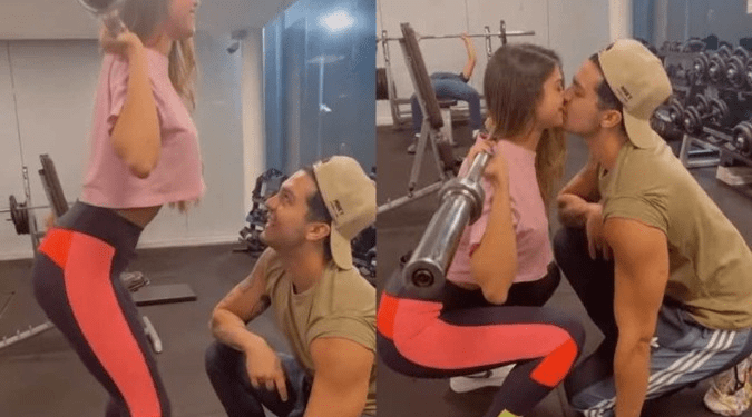 Luan Santana compartilha vídeo de treino inusitado com a noiva