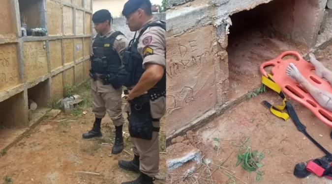 Mulher é resgatada de túmulo após ser enterrada viva em Minas Gerais