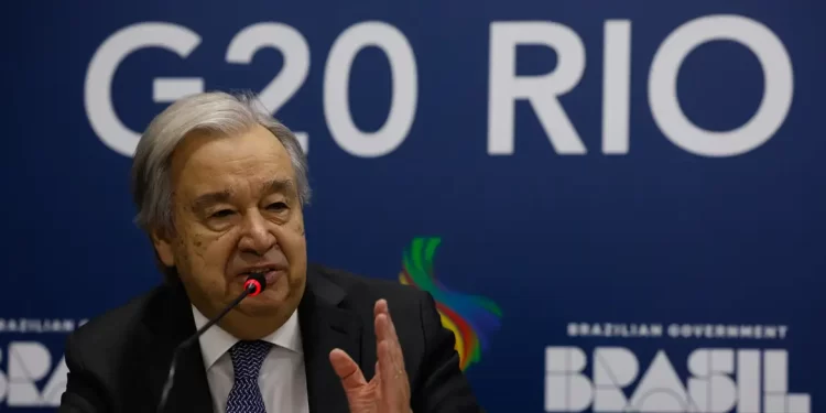 Secretário-geral da ONU pede “espírito de consenso” para G20 avançar