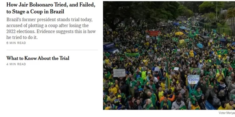 Imprensa ocidental destaca ineditismo do julgamento de Bolsonaro