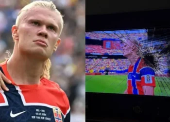 Haaland toma atitude após influencer brasileiro quebrar TV durante jogo